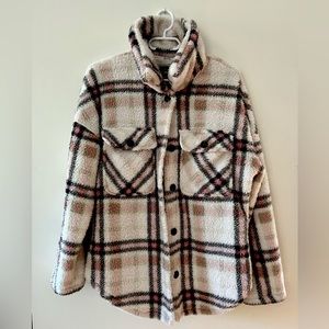 Cisono pink plaid teddy jacket